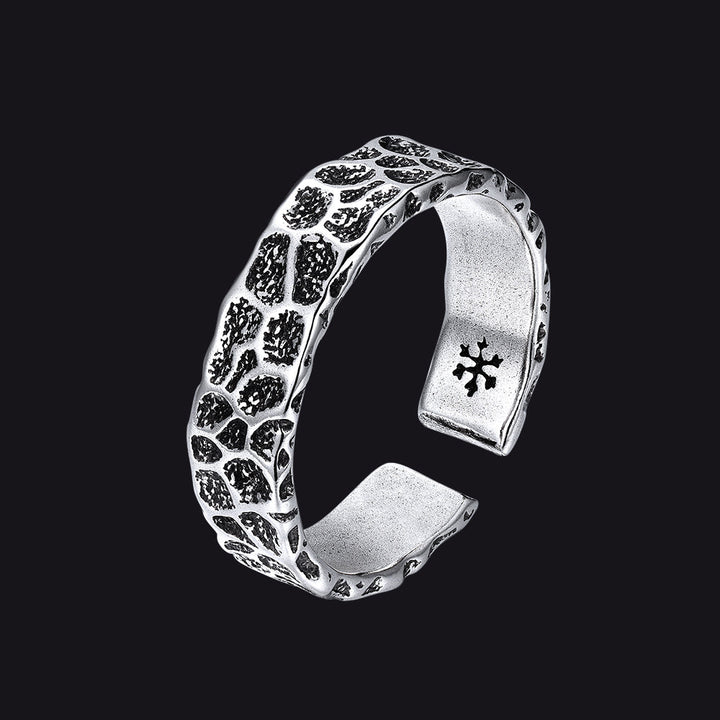Retro Irregular Crack Finger Open Adjustable Ring for Men