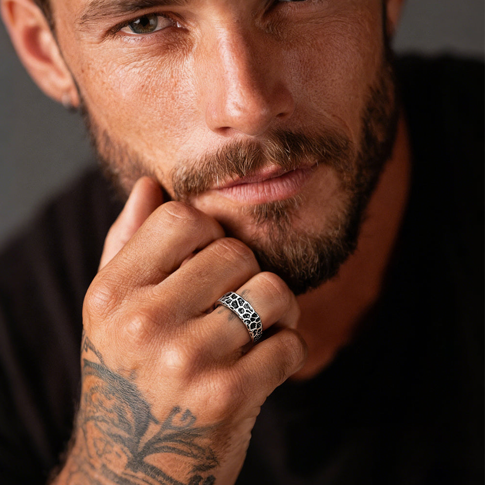 Retro Irregular Crack Finger Open Adjustable Ring for Men