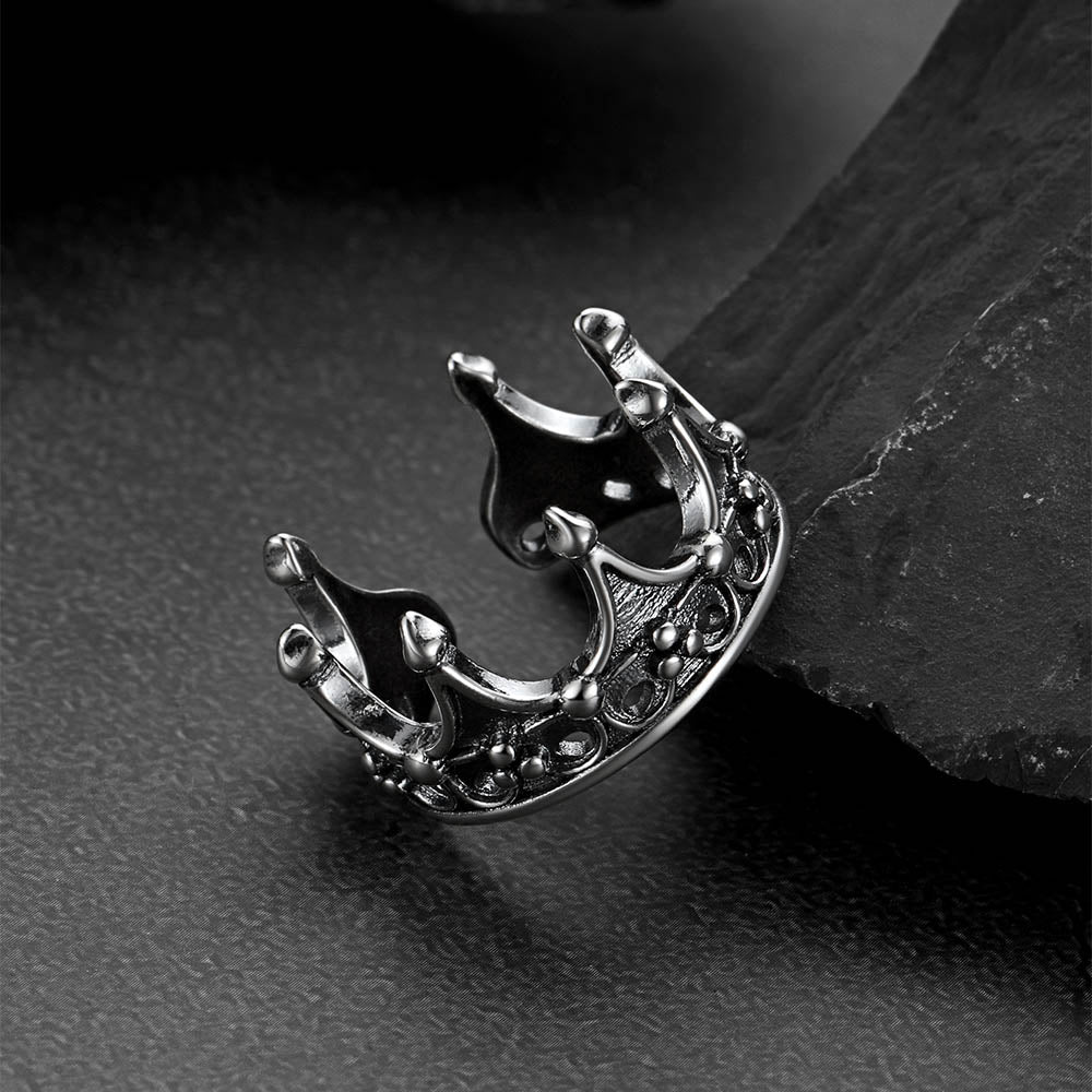 Crown Cross Open Adjustable Ring for Men