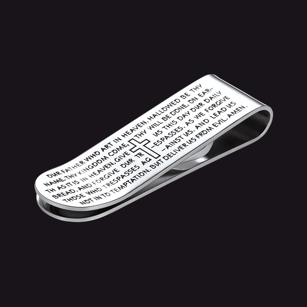 Cross Prayer Money Clip Money Card Holder for Men