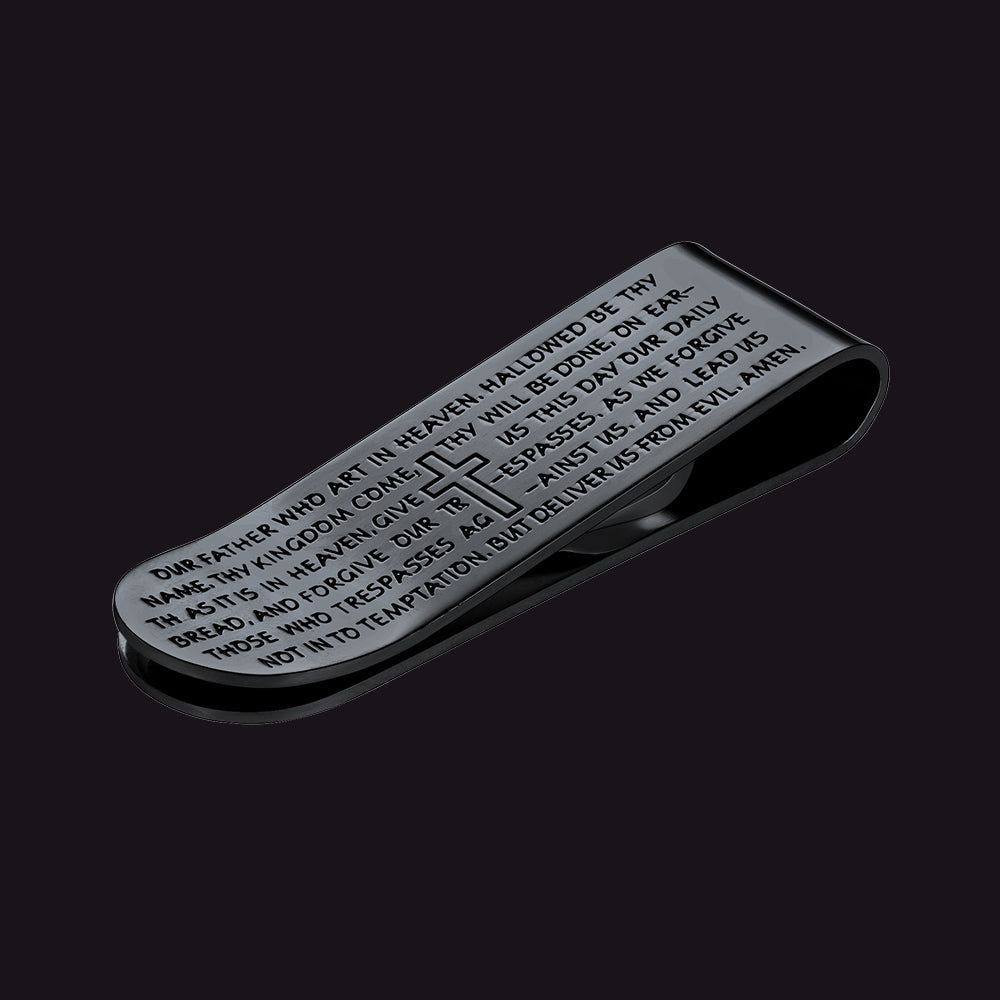 Cross Prayer Money Clip Money Card Holder for Men