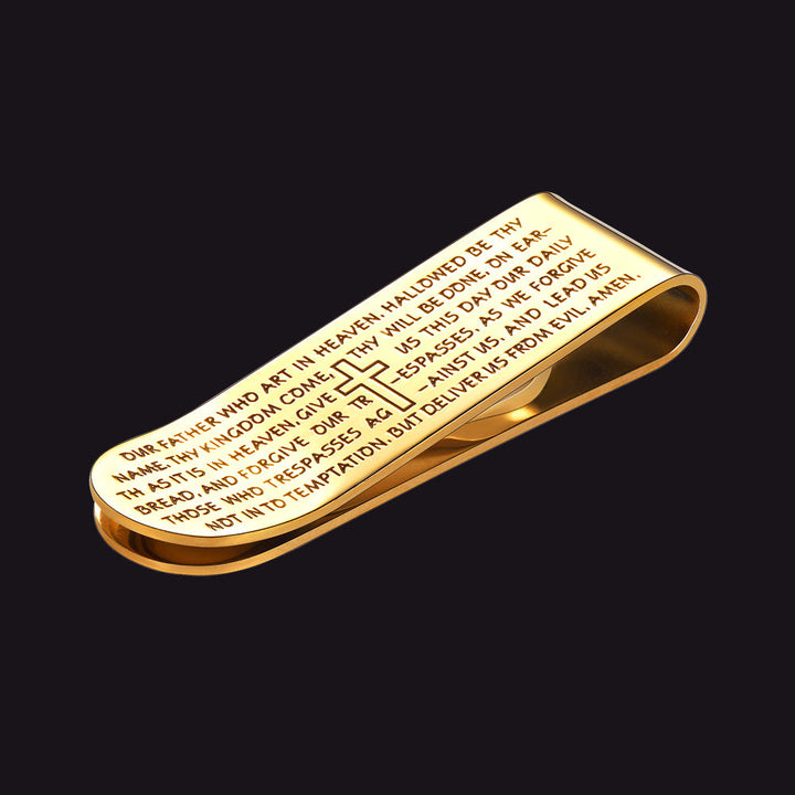 Cross Prayer Money Clip Money Card Holder for Men