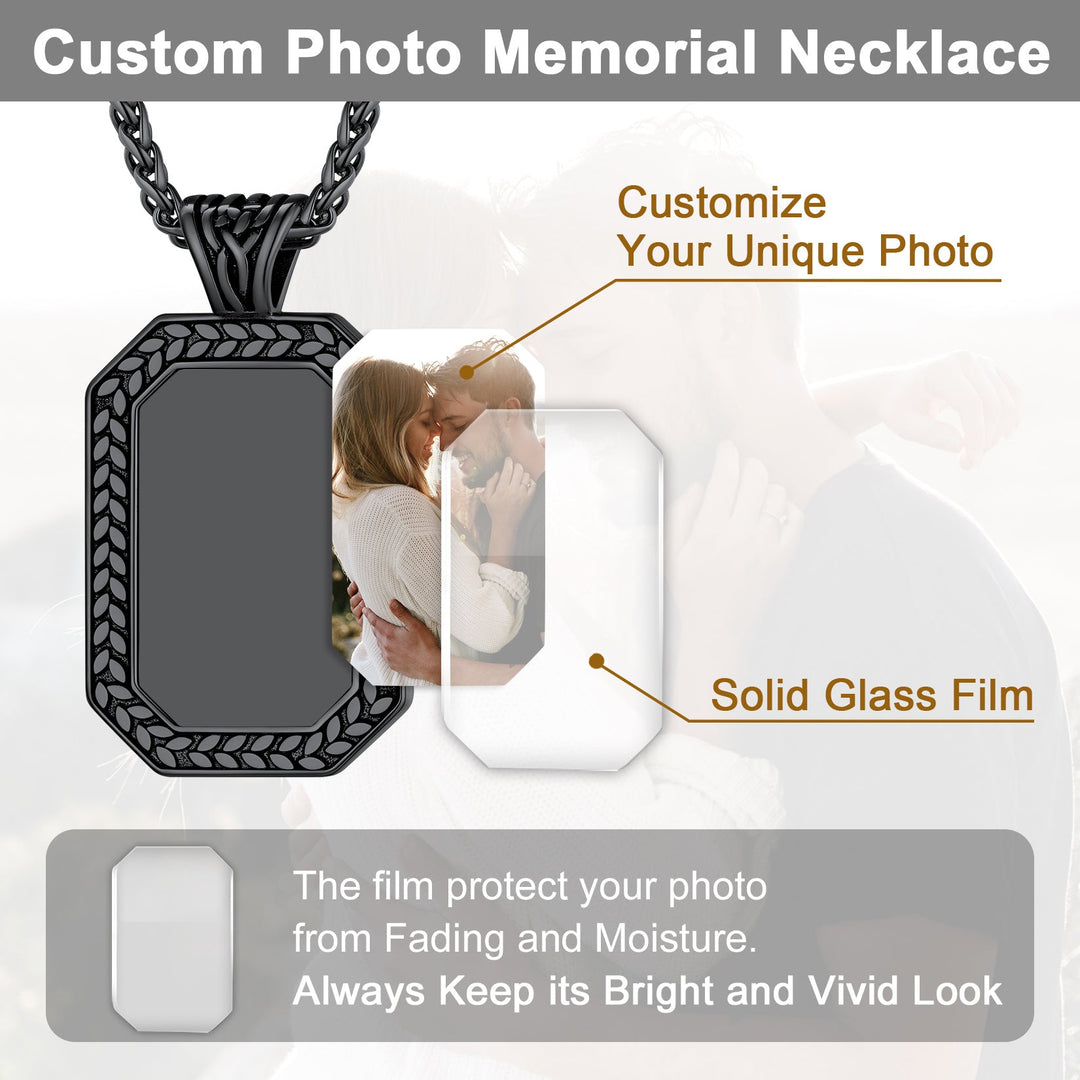Customized Picture Dog Tag Necklace Photo Pendant for Men