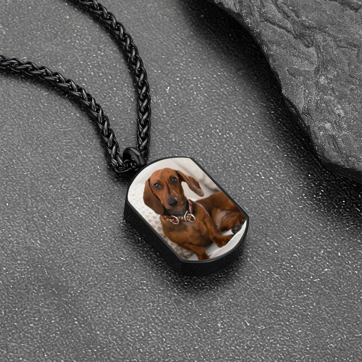 Customized Cremation Picture Urn Pet Ashes Dog Tag Necklace for Dog
