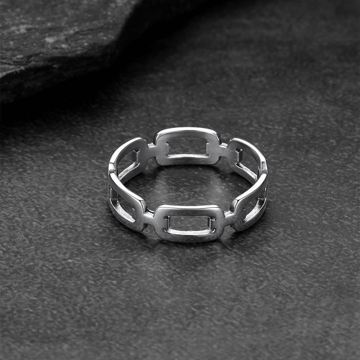 925 Sterling Silver Chain Link Rings for Women Men