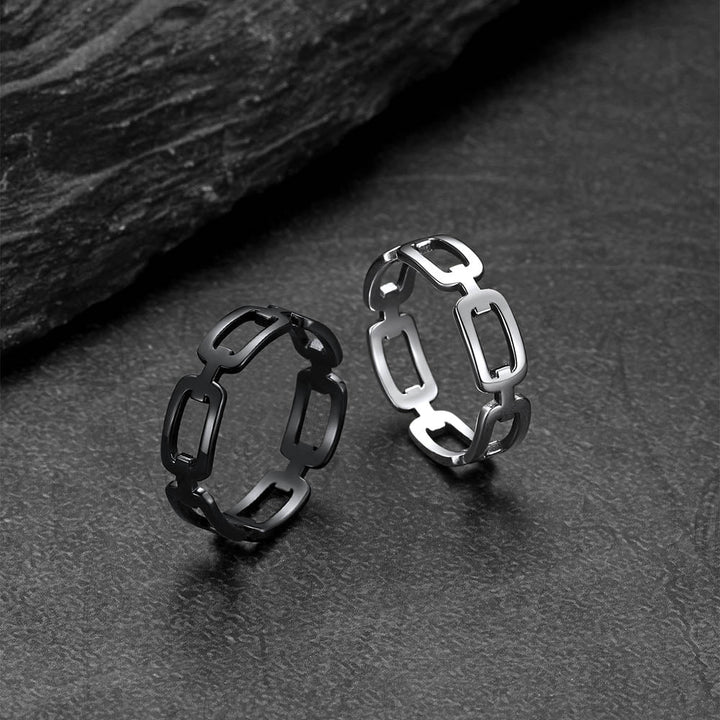 925 Sterling Silver Chain Link Rings for Women Men