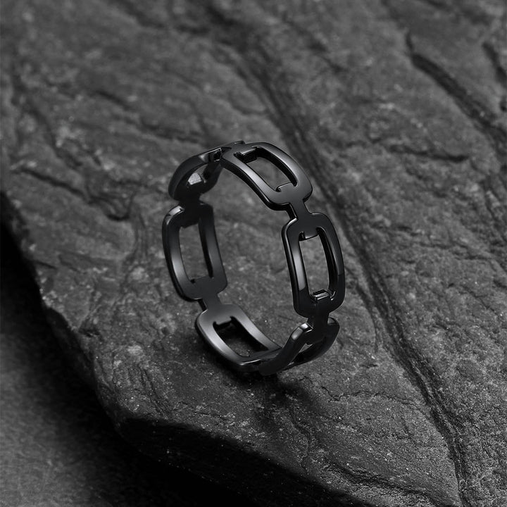 925 Sterling Silver Chain Link Rings for Women Men