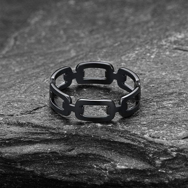 925 Sterling Silver Chain Link Rings for Women Men