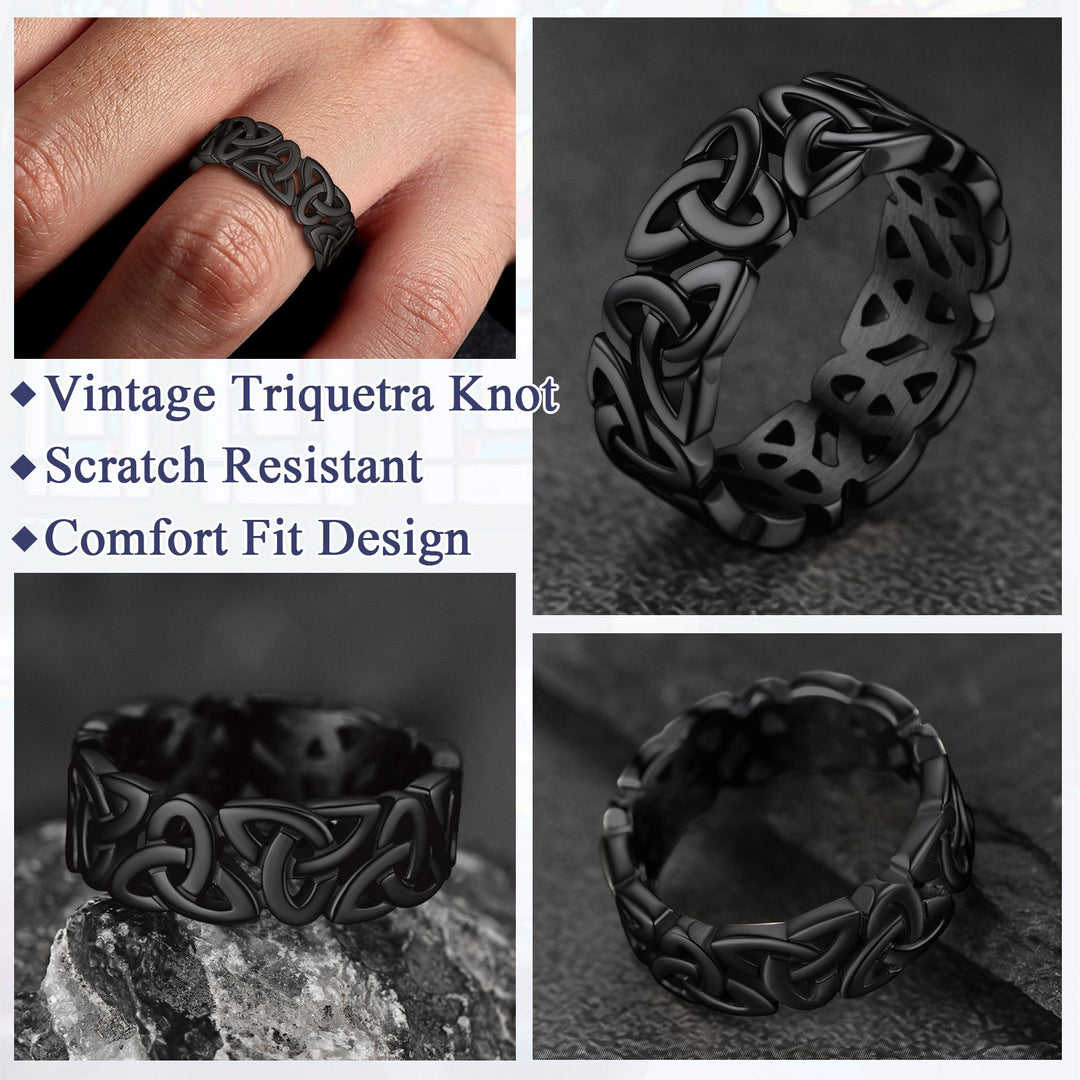 Irish Triquetra Celtic Knot Ring For Men Women