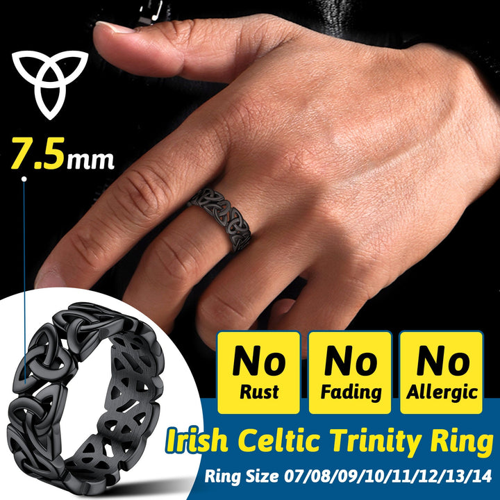 Irish Triquetra Celtic Knot Ring For Men Women