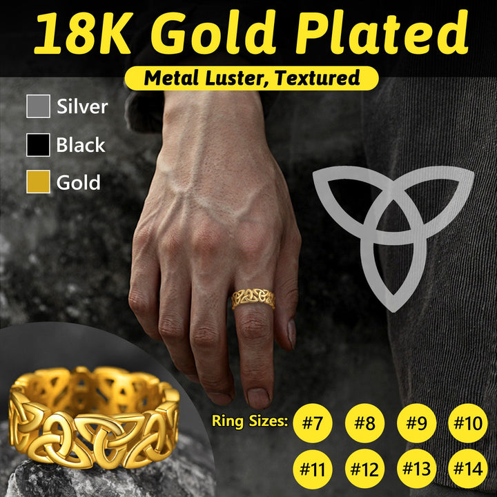 Irish Triquetra Celtic Knot Ring For Men Women