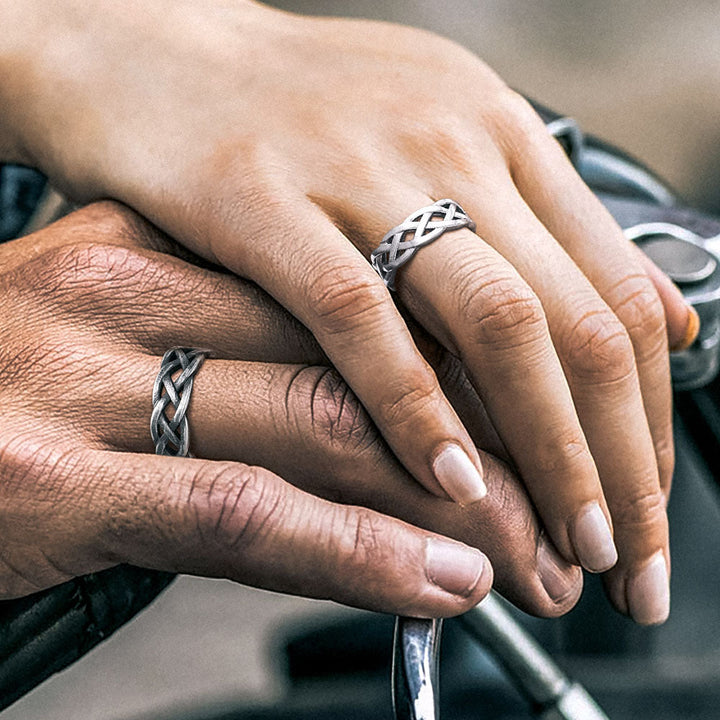 Irish Celtic Knot Band Ring Stainless Steel for Men Women