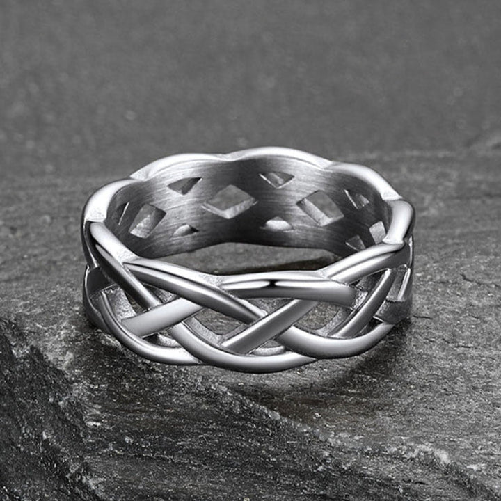 Irish Celtic Knot Band Ring Stainless Steel for Men Women