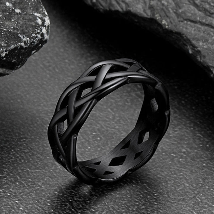 Irish Celtic Knot Band Ring Stainless Steel for Men Women