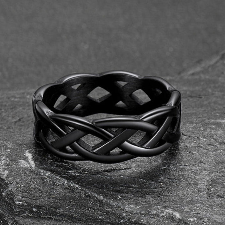 Irish Celtic Knot Band Ring Stainless Steel for Men Women
