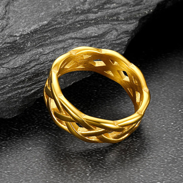 Irish Celtic Knot Band Ring Stainless Steel for Men Women