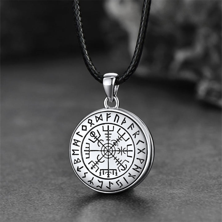 Personalized Photo Locket Necklace with Viking Compass for Men