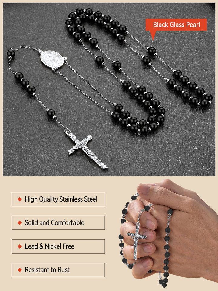 Catholic Virgin Mary Rosary Beads Necklace for Men Women