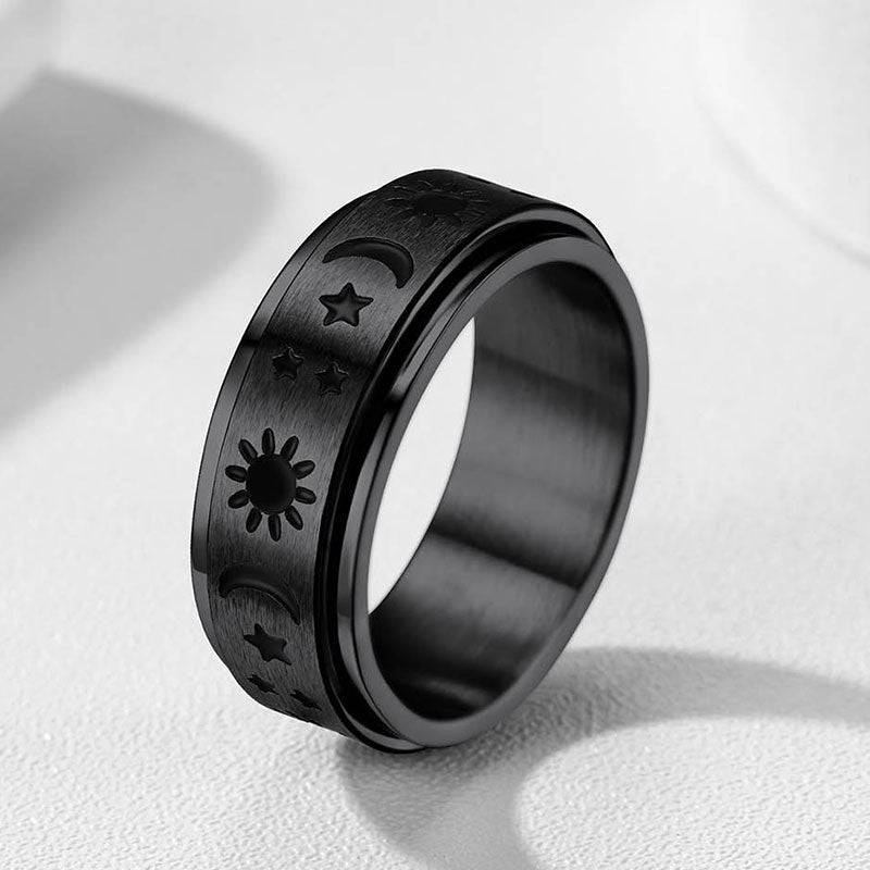 Moon Star Sun Ring Fidget Ring for Anxiety