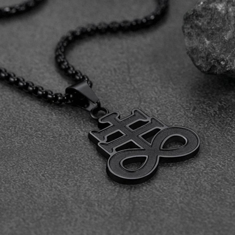 Satanic Leviathan Cross Necklace For Men
