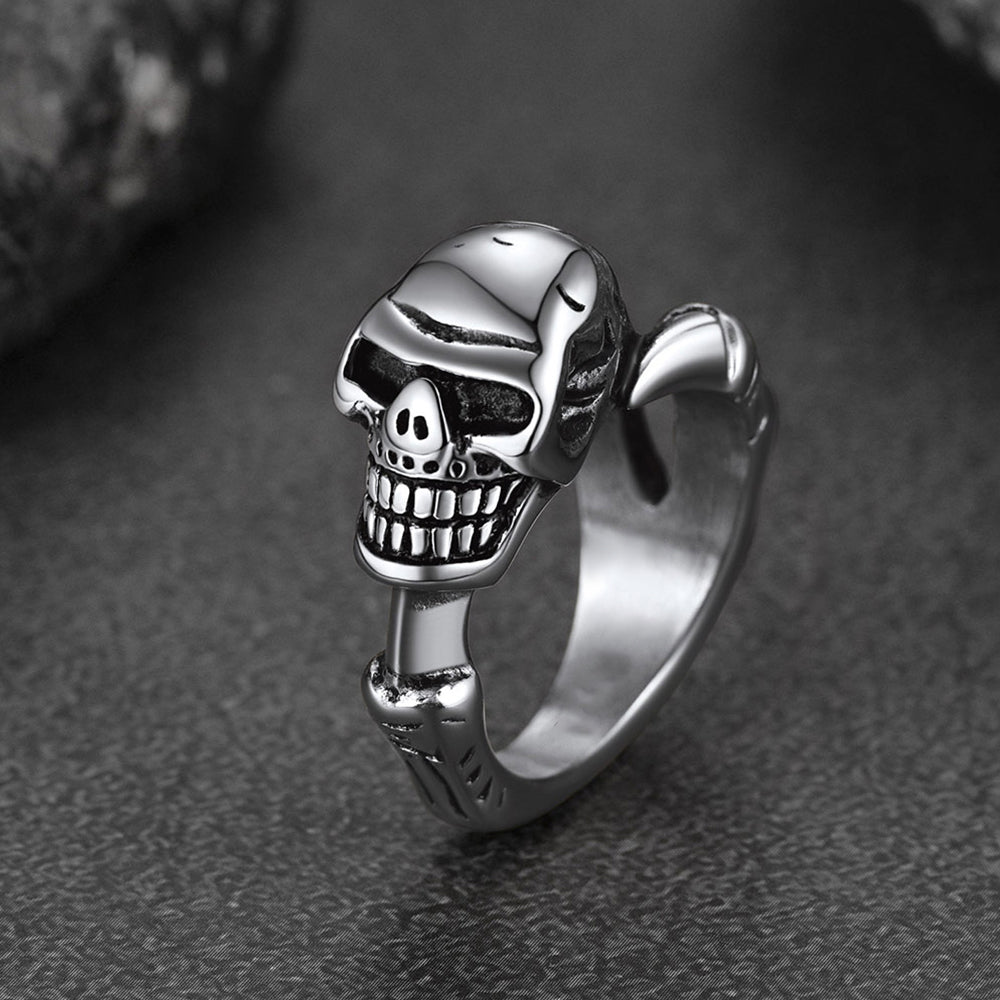 FaithHeart Gothic Skull Ring Biker Ring For Men