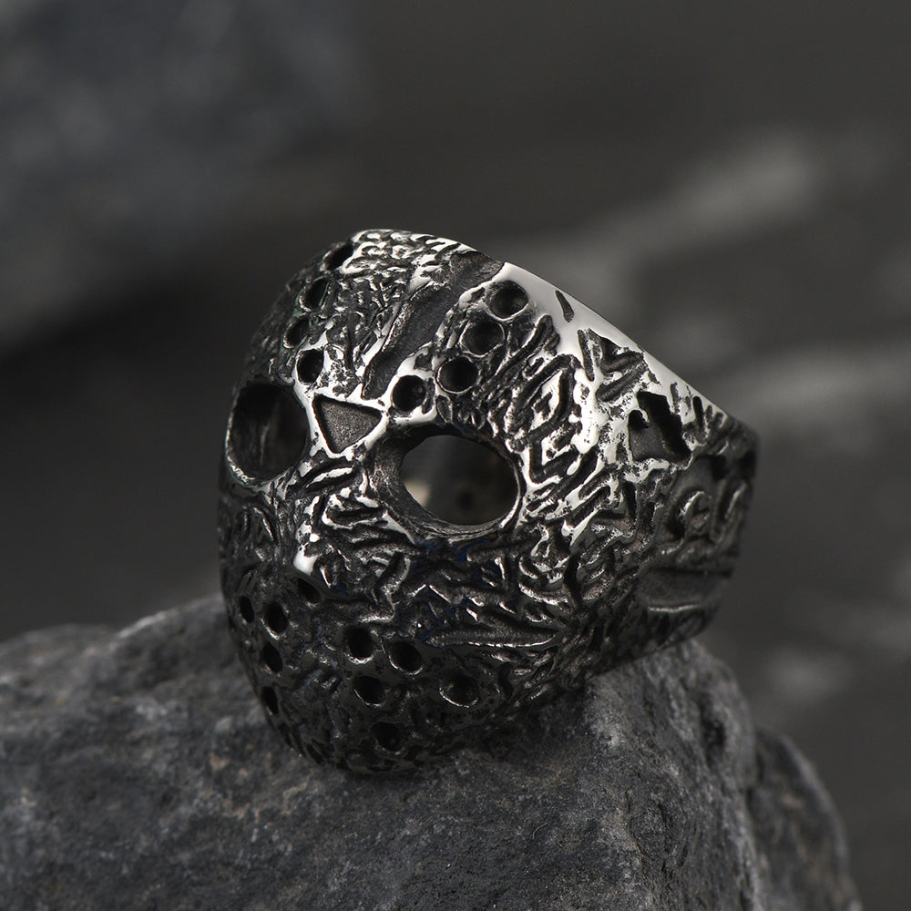 Gothic Jason Voorhees Mask Ring for Men