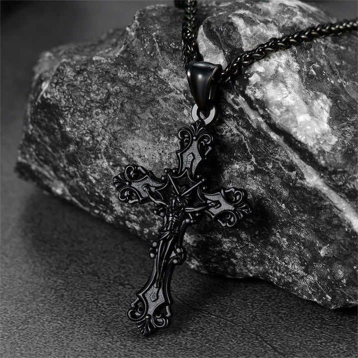 Vintage Crucifix Cross Necklace Jesus Pendant For Men