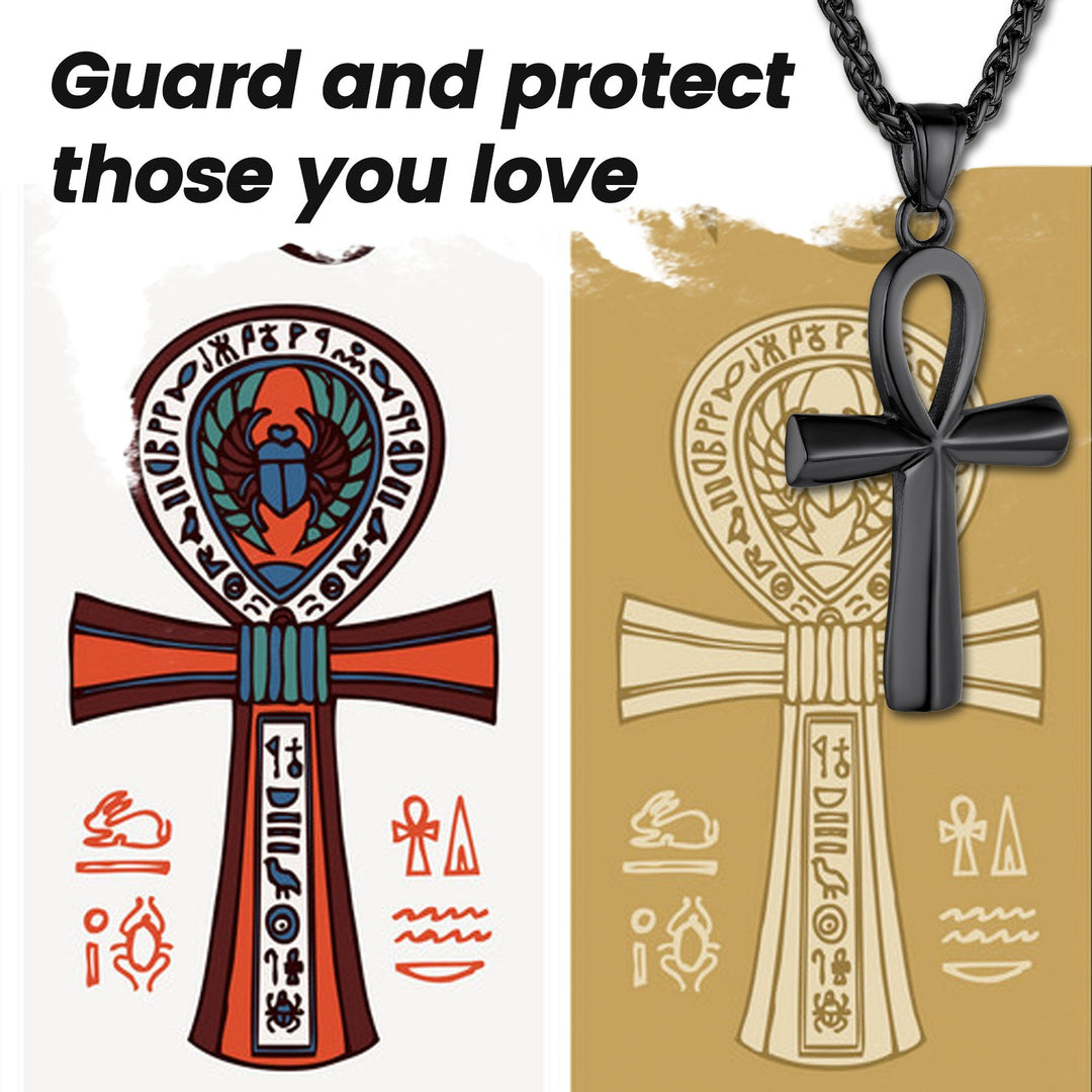 Egyptian Coptic Ankh Cross Pendant Necklace For Men Women