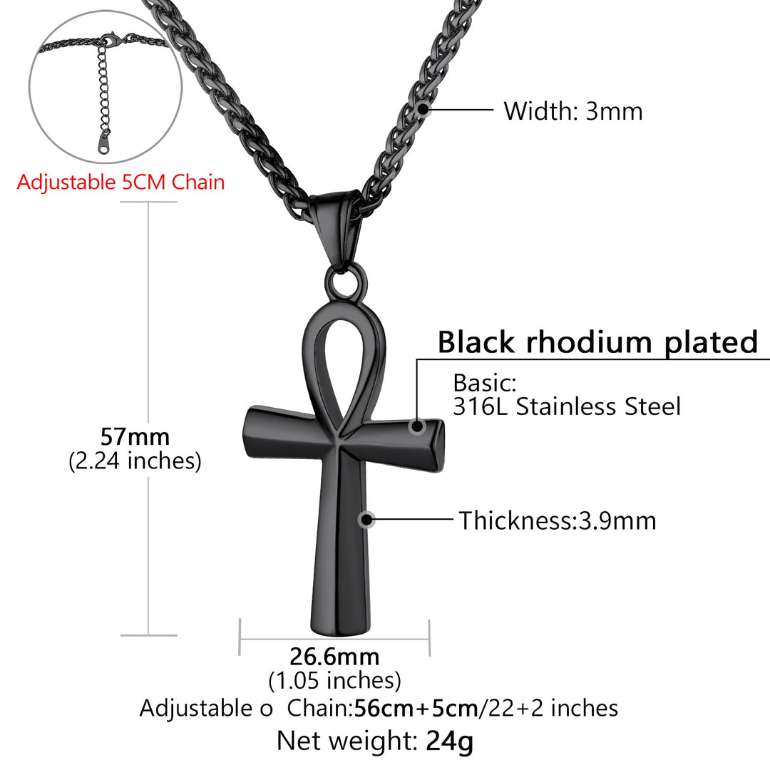 Egyptian Coptic Ankh Cross Pendant Necklace For Men Women