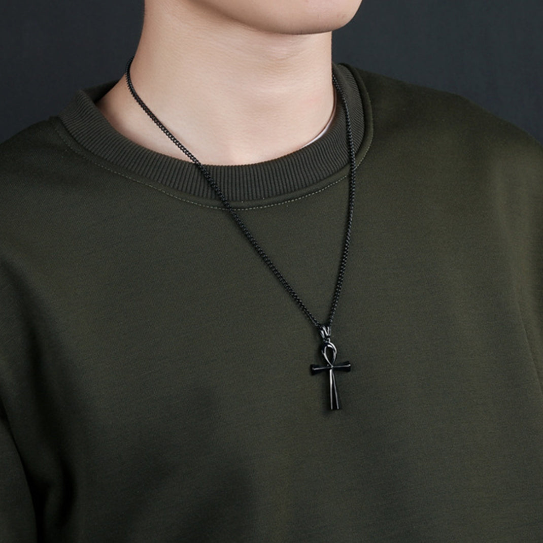 Egyptian Coptic Ankh Cross Pendant Necklace For Men Women