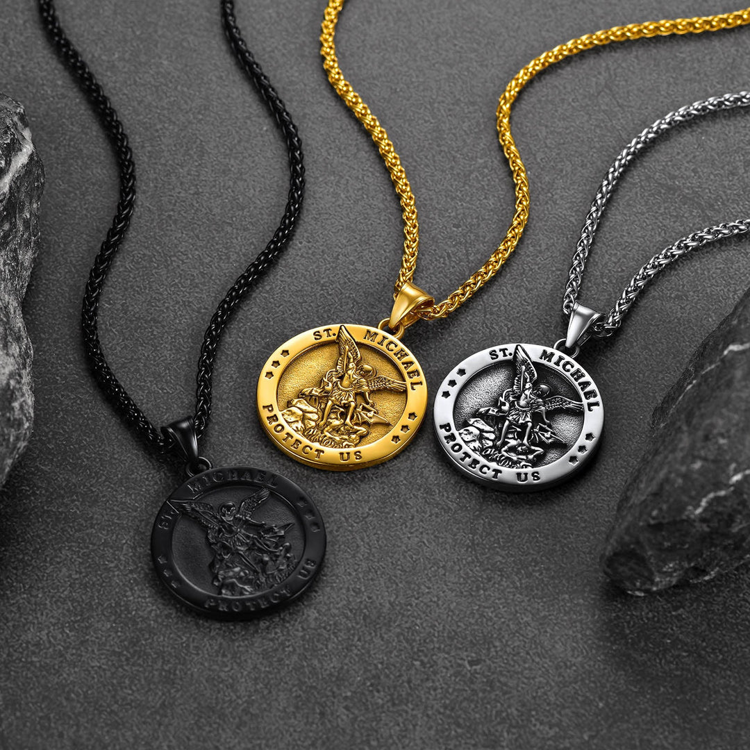 Archangel St. Michael Pendant Necklace for Men