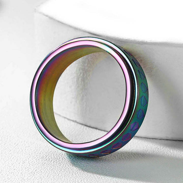Unique Triangle Anxiety Ring Stainless Steel