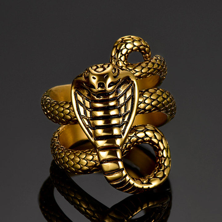 Gothic Punk Cobra Snake Ring For Men