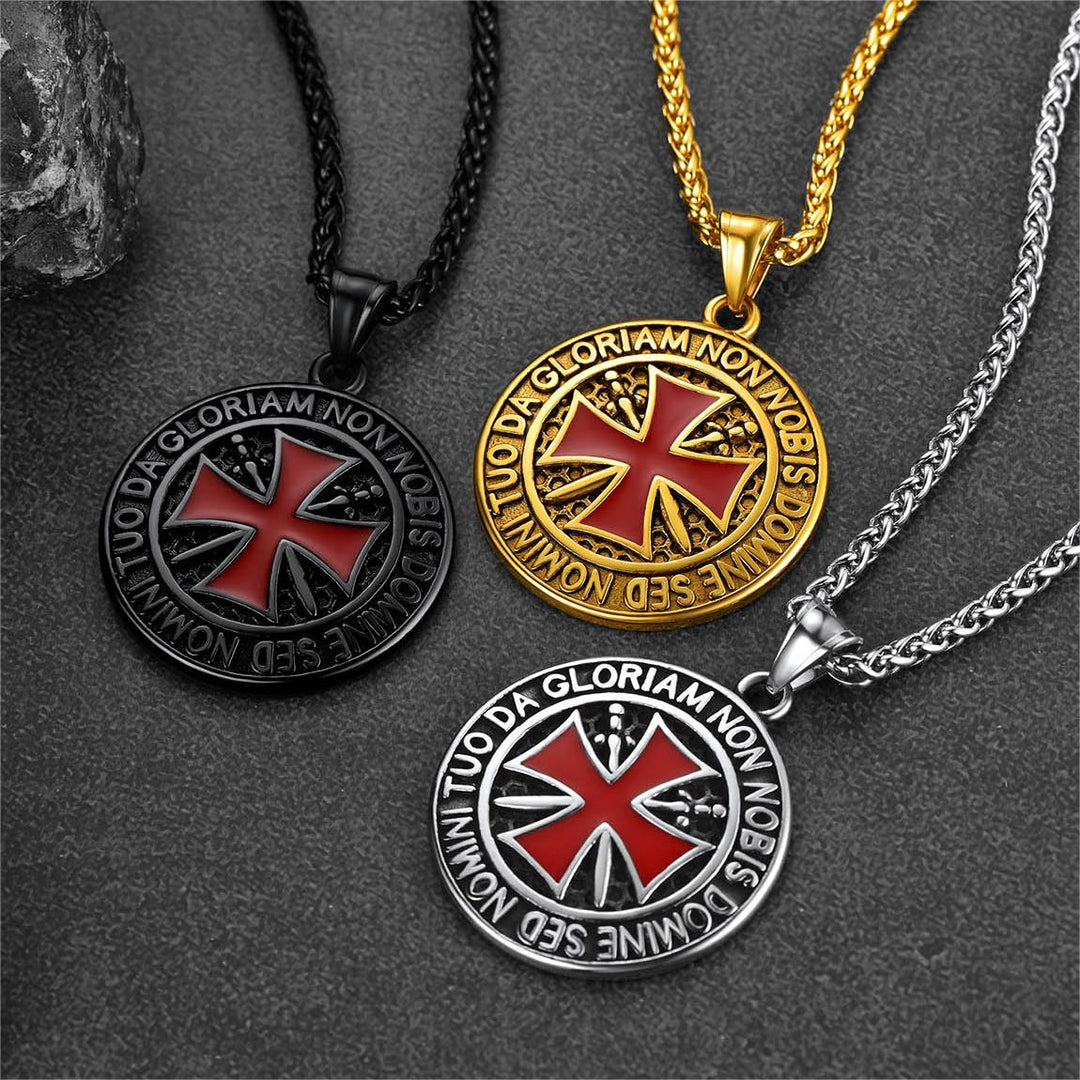 Knights Templar Cross Medallion Necklace For Men