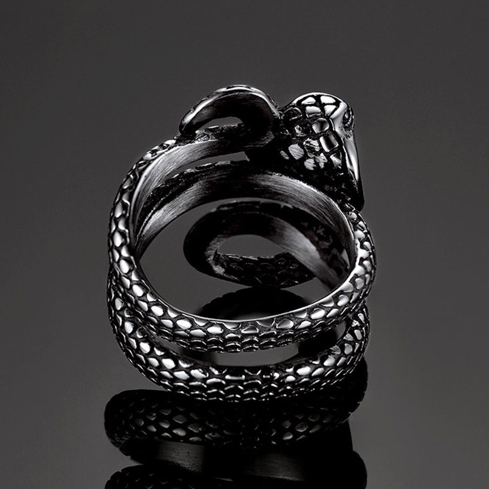 Gothic Punk Cobra Snake Ring For Men