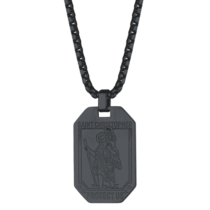 St. Christopher Dog Tag Necklace for Men