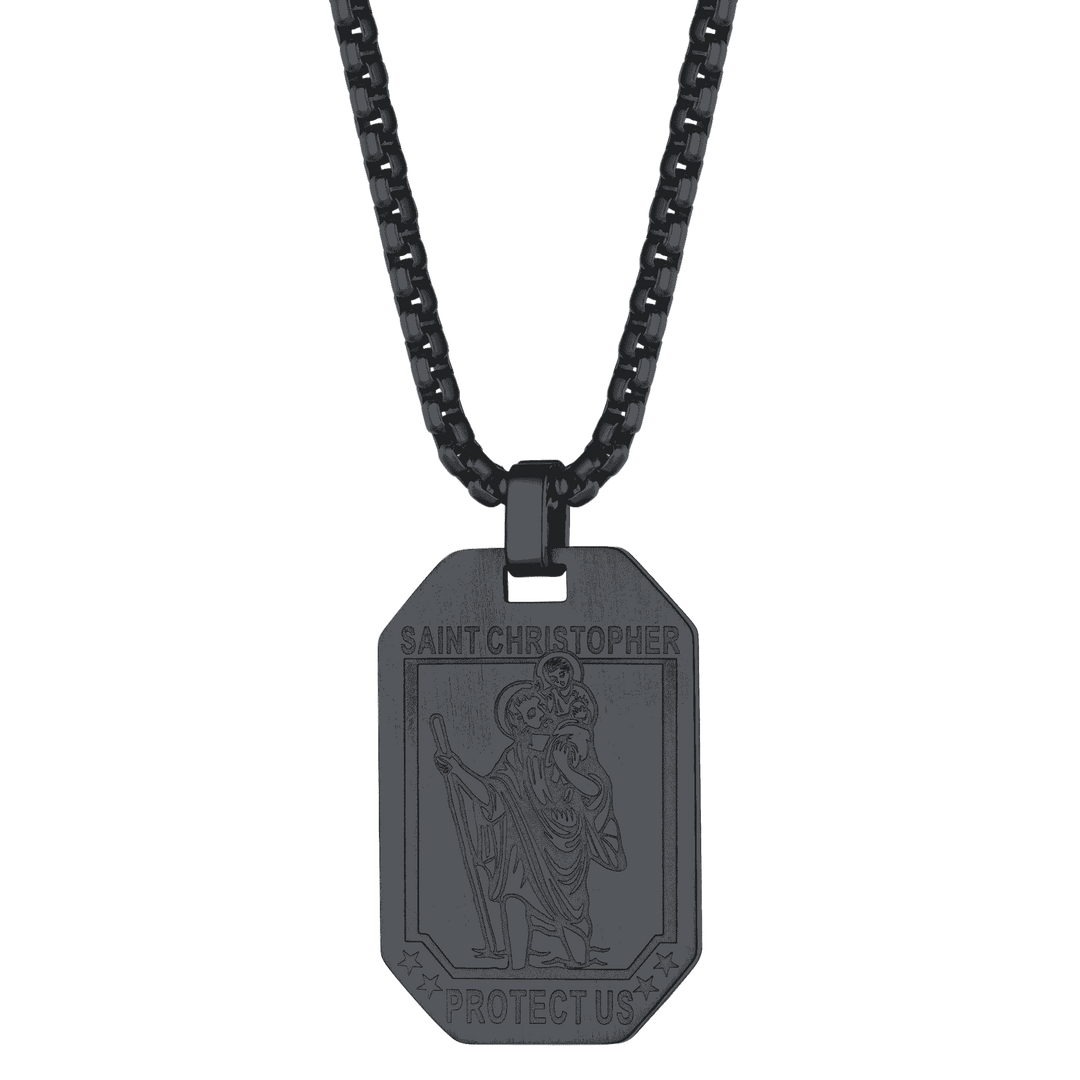 St. Christopher Dog Tag Necklace for Men