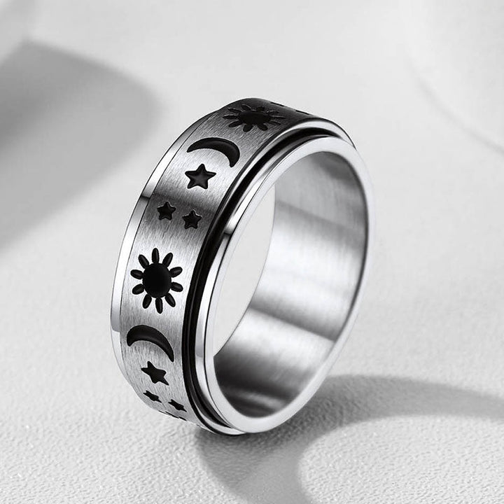 Moon Star Sun Ring Fidget Ring for Anxiety