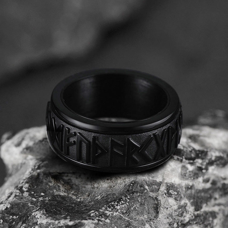 Norse Viking Rune Fidget Anxiety Band Ring For Men