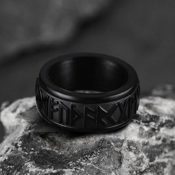 Norse Viking Rune Fidget Anxiety Band Ring For Men