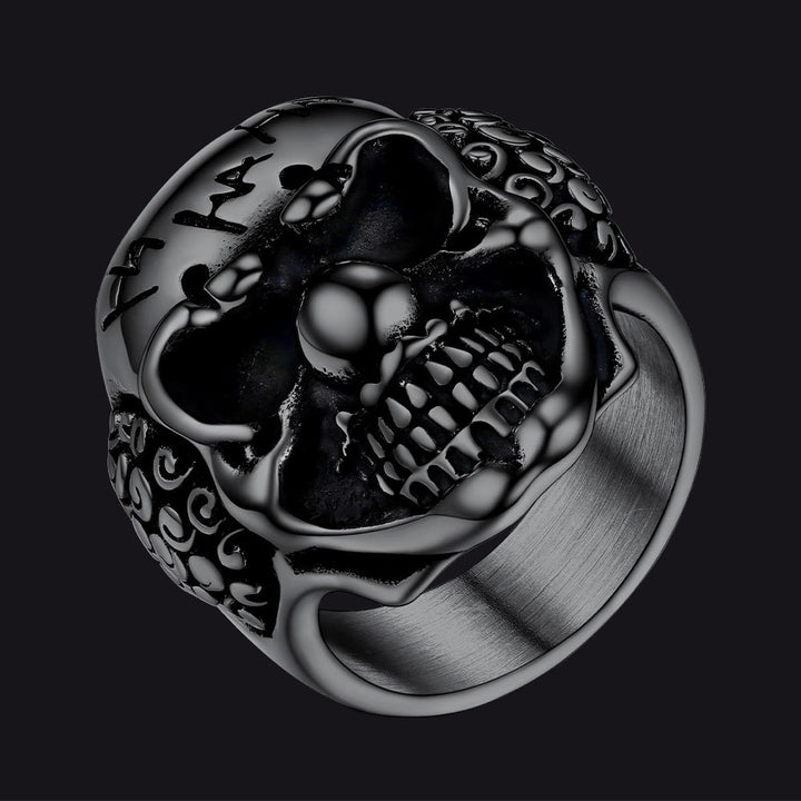 Gothic Joker Clown Skull Stainless Steel Ring for Men
