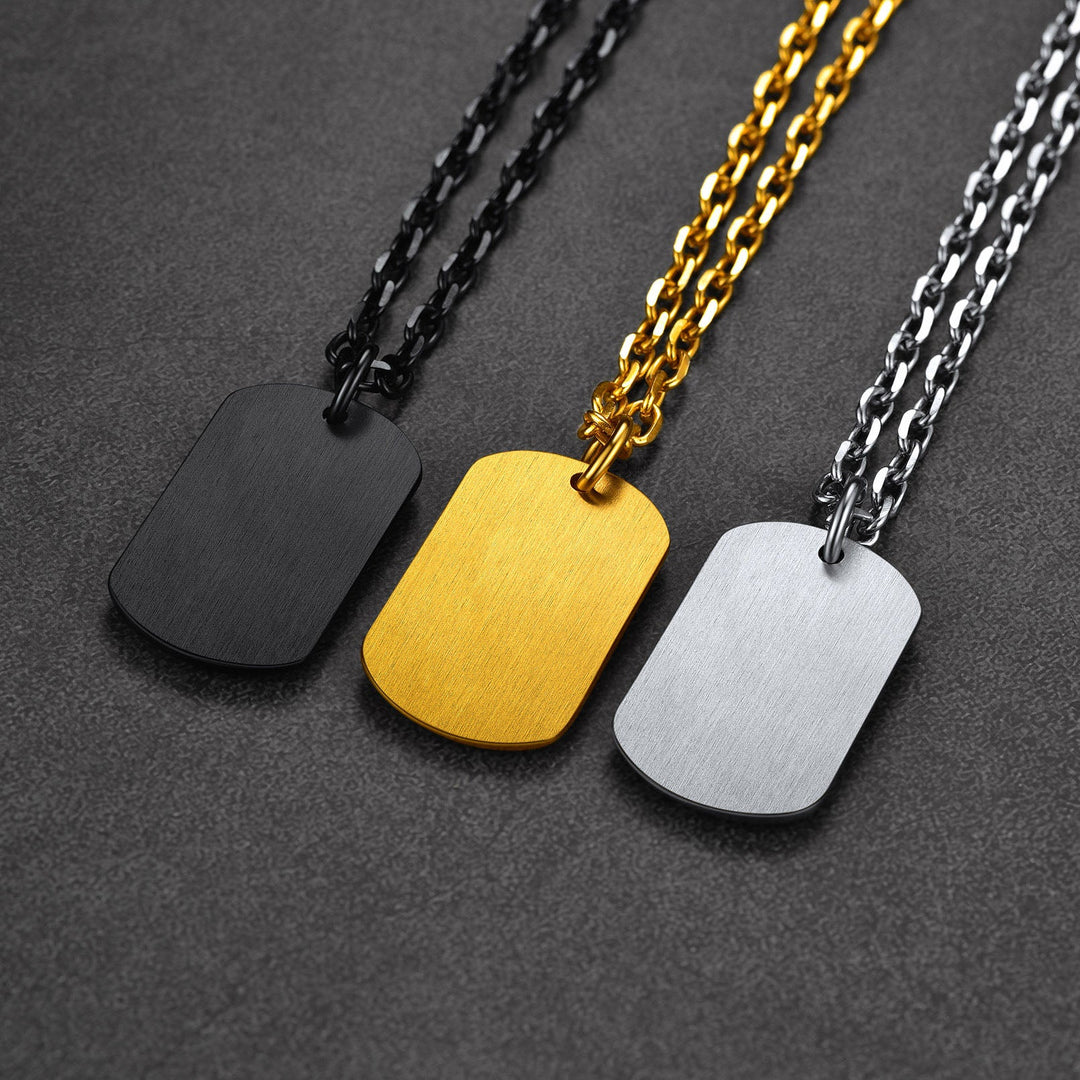 Engraved Jewish Star Of David Dog Tag Necklace For Men