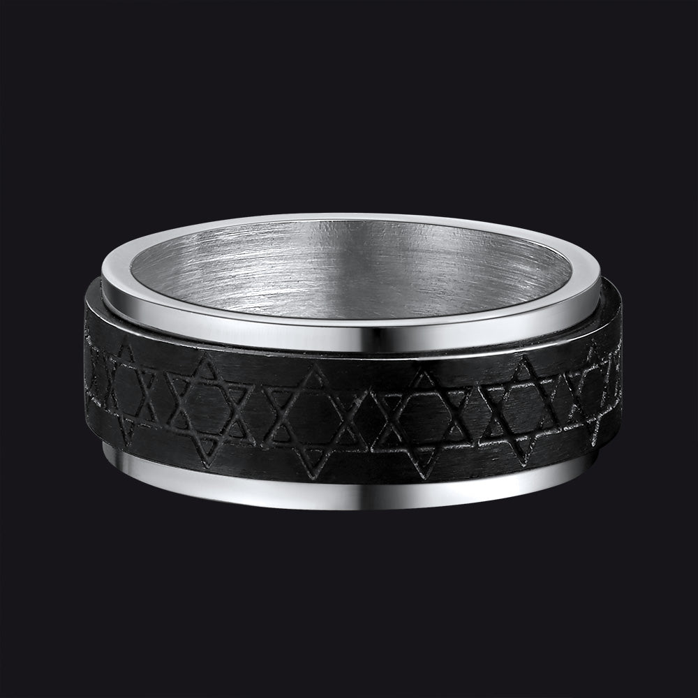 Star of David Spinner Anxiety Ring For Men