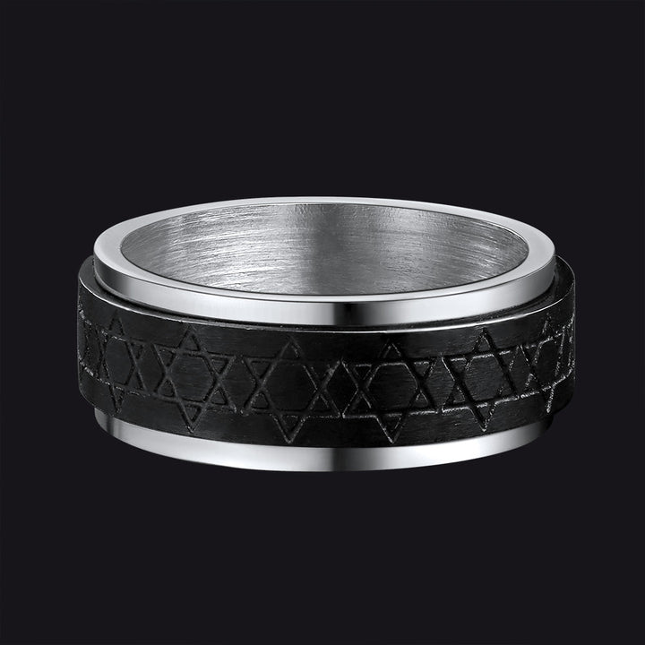 Star of David Spinner Anxiety Ring For Men
