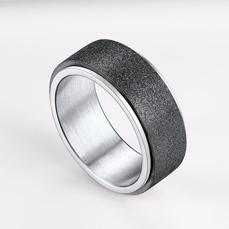Glitter Finish Fidget Anxiety Ring Stainless Steel