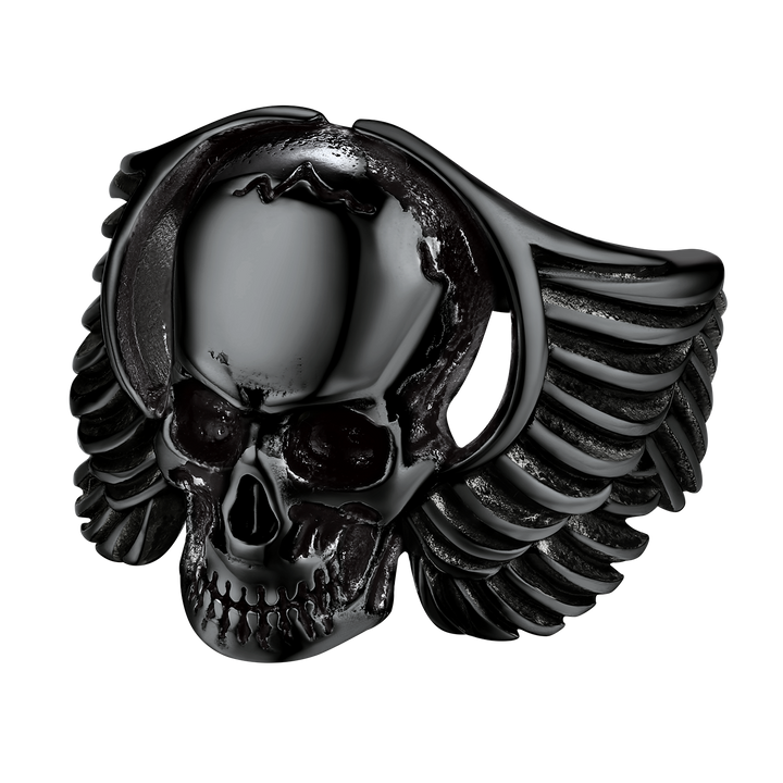 Biker Wings Skull Stainless Steel Ring for Men