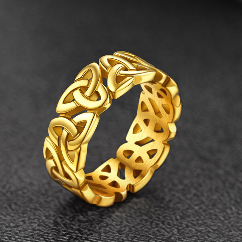 Irish Triquetra Celtic Knot Ring For Men Women