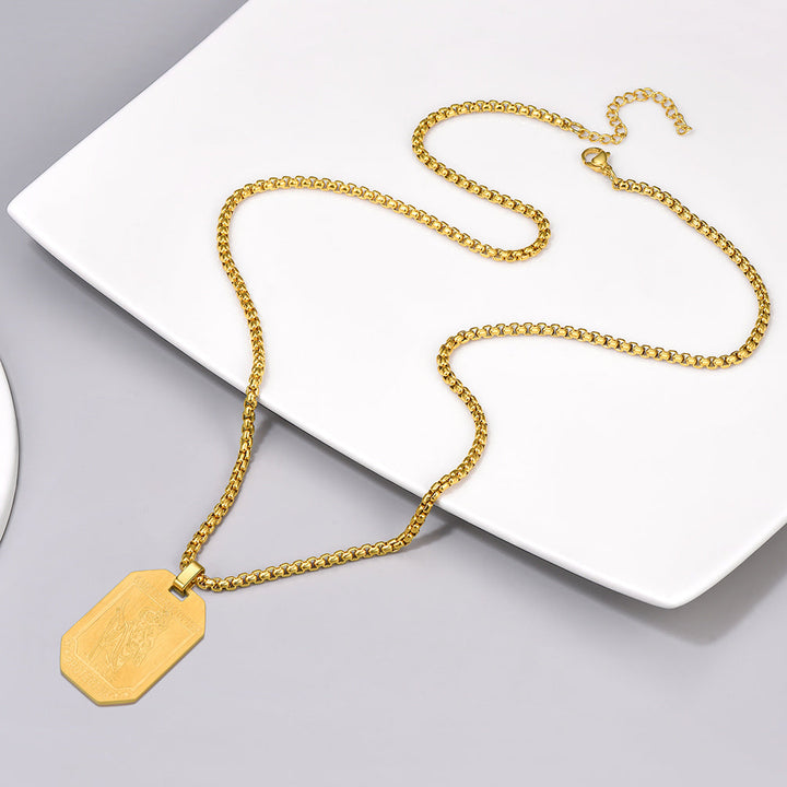 St. Christopher Dog Tag Necklace for Men