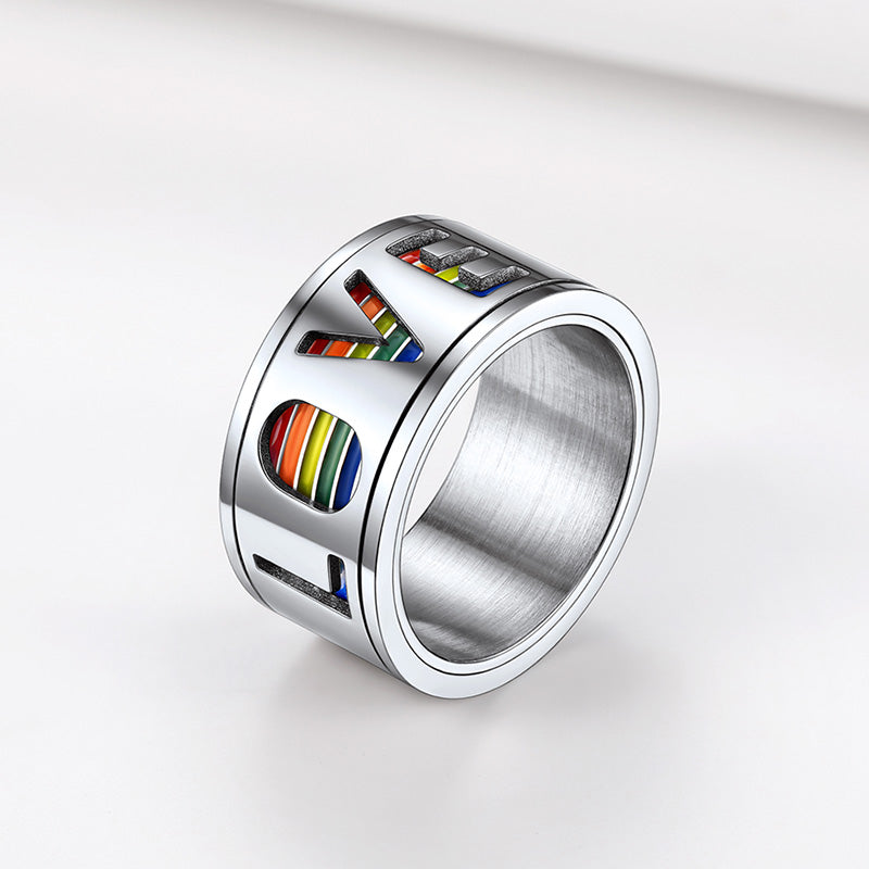 Rainbow Love Pride Fidget Anxiety Ring for LGBT