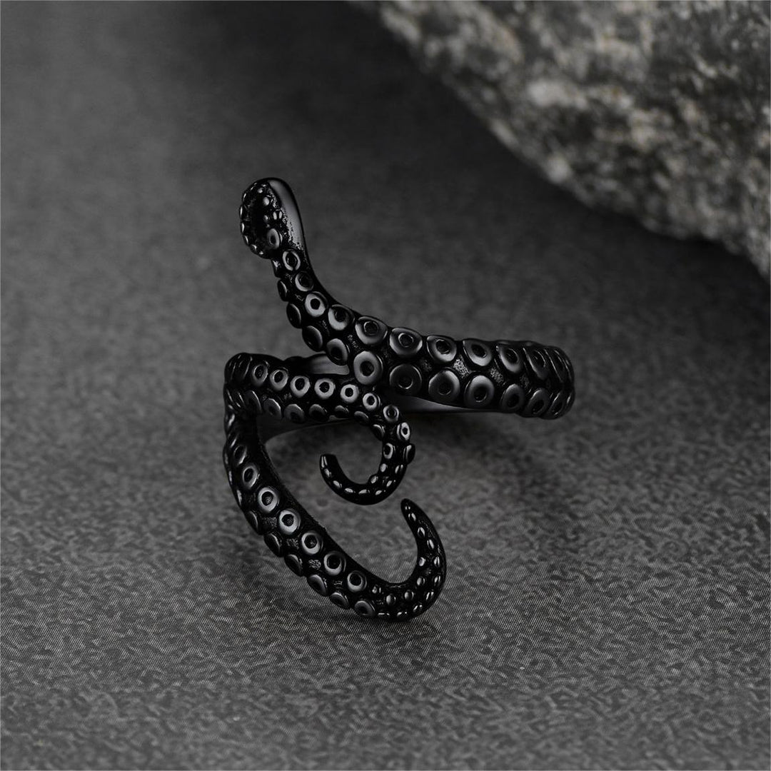 Biker Punk Three Octopus Tentacle Ring For Men